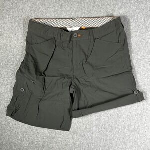 Orvis Womens Roll Up Hiking Shorts Charcoal Grey Size 10 Cargo Performance Trail